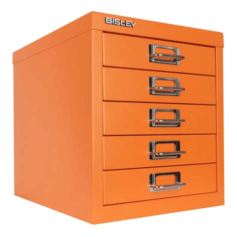 Bisley Orange Multidrawer Desktop Cabinet 5 Drawer 